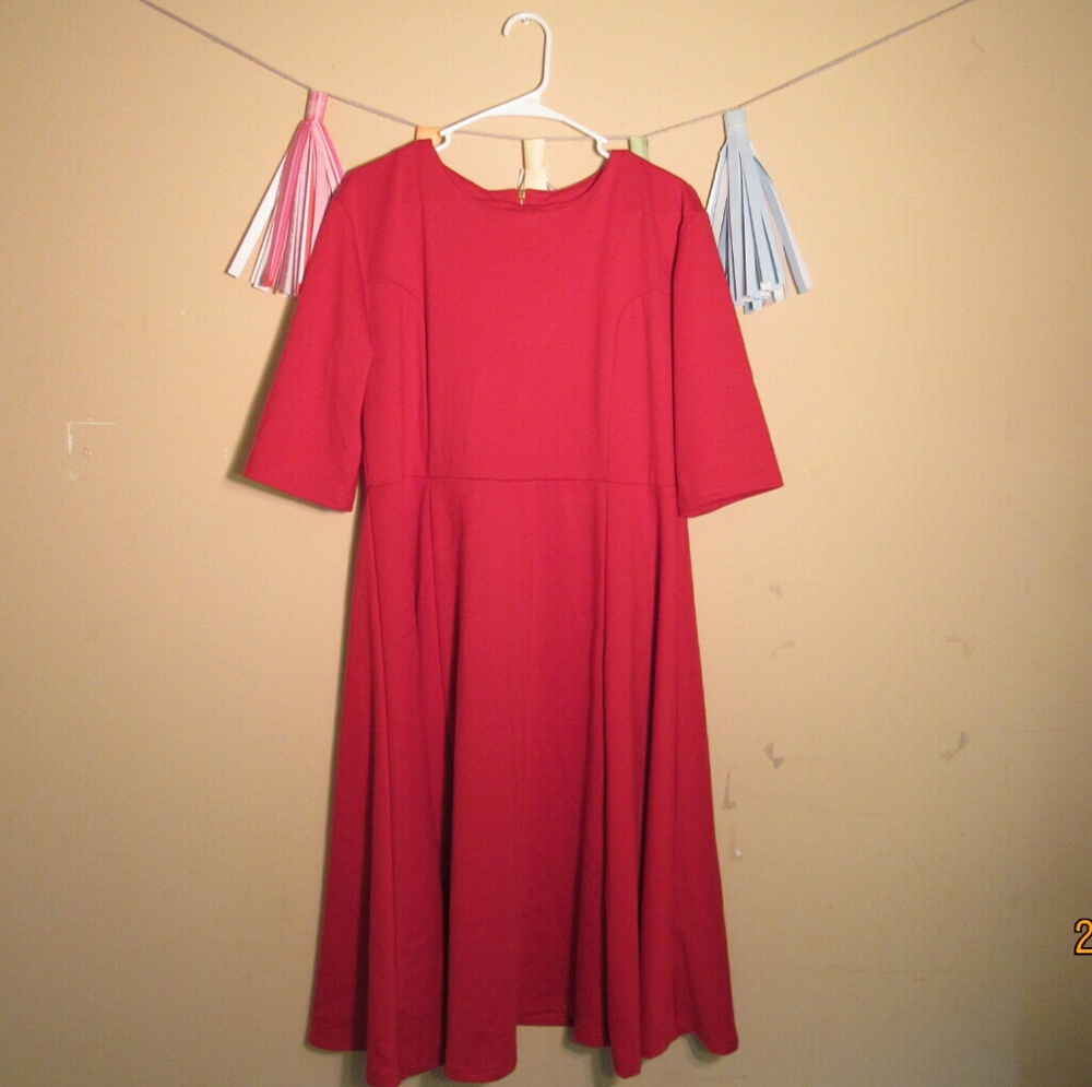Red empire waist dress